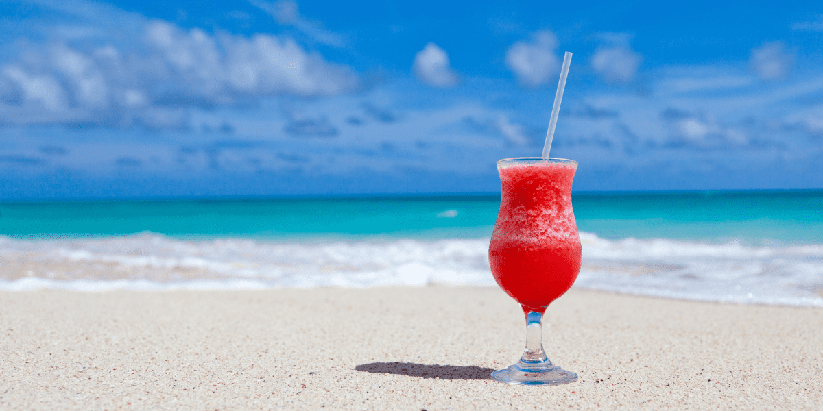 cool drink on the beach