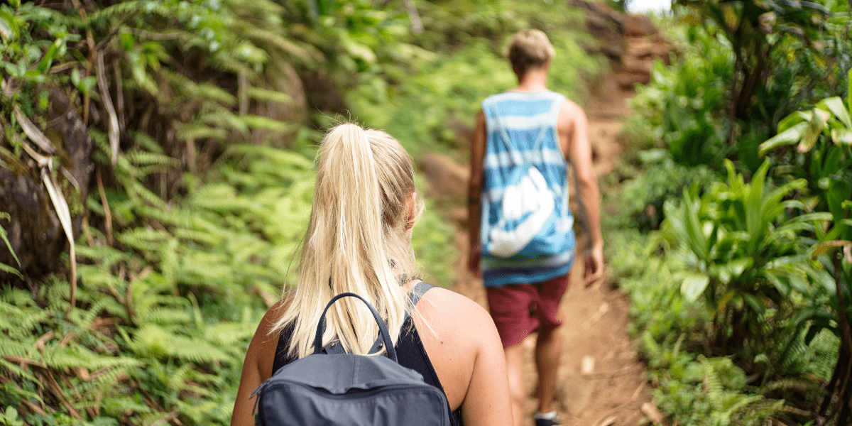 2 people hiking