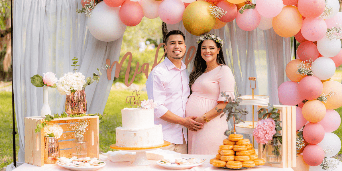 baby shower in their backyard