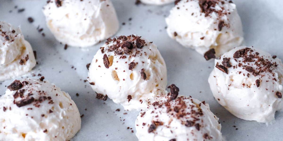 Keto Cheesecake Fat Bombs with Chocolate Shavings
