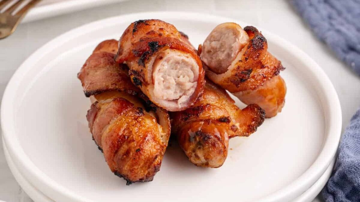 Bacon Wrapped Sausage in Air Fryer