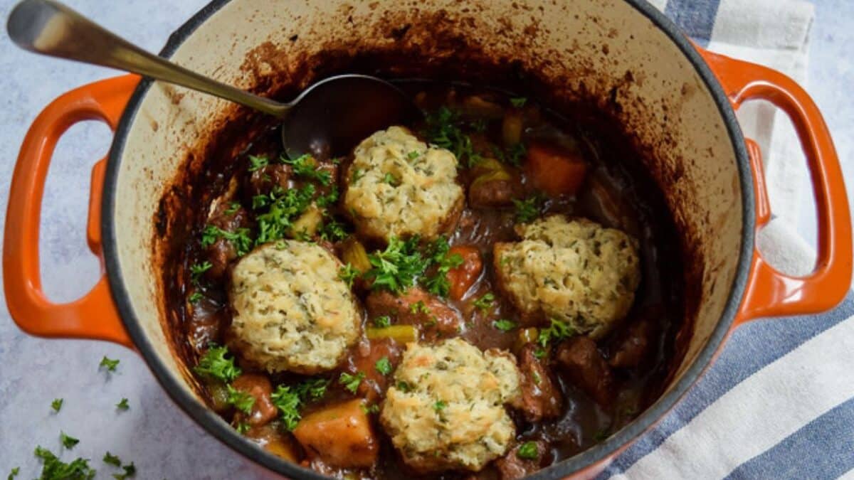 Easy Beef Stew with Thyme Dumplings