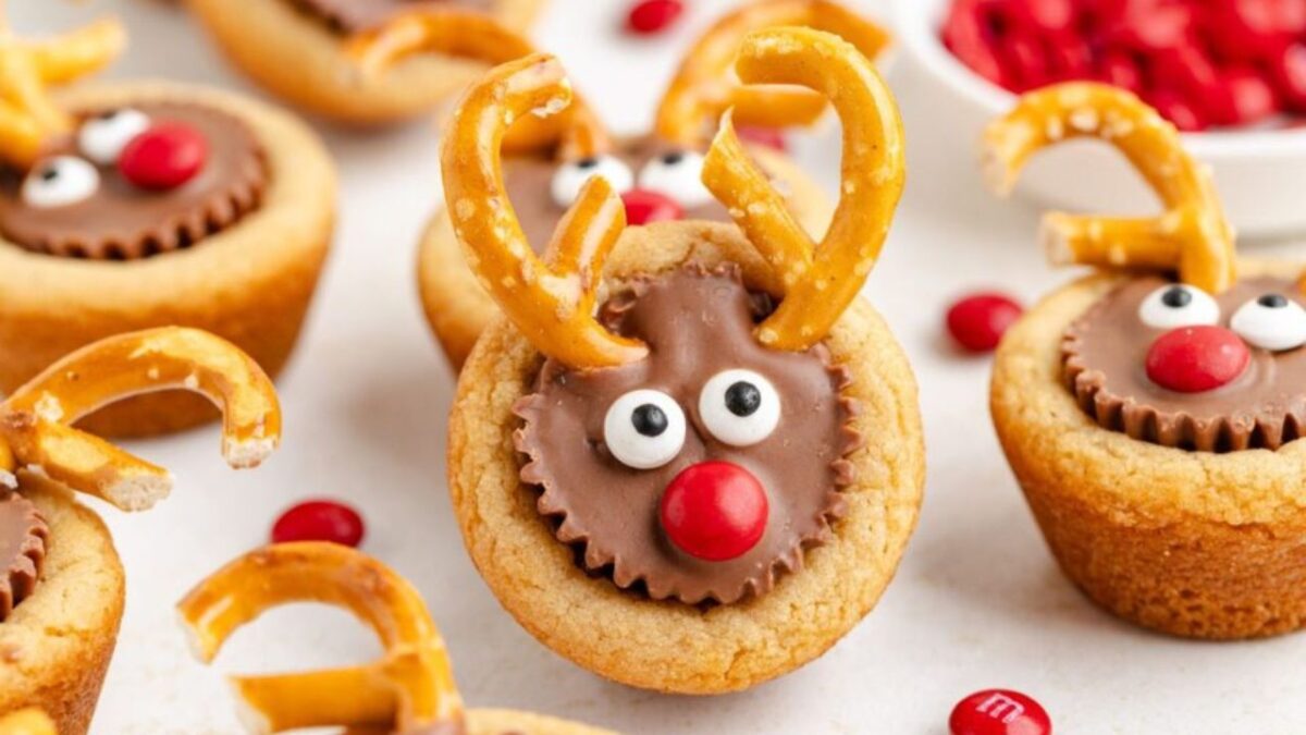 Peanut Butter Cup Reindeer Cookies