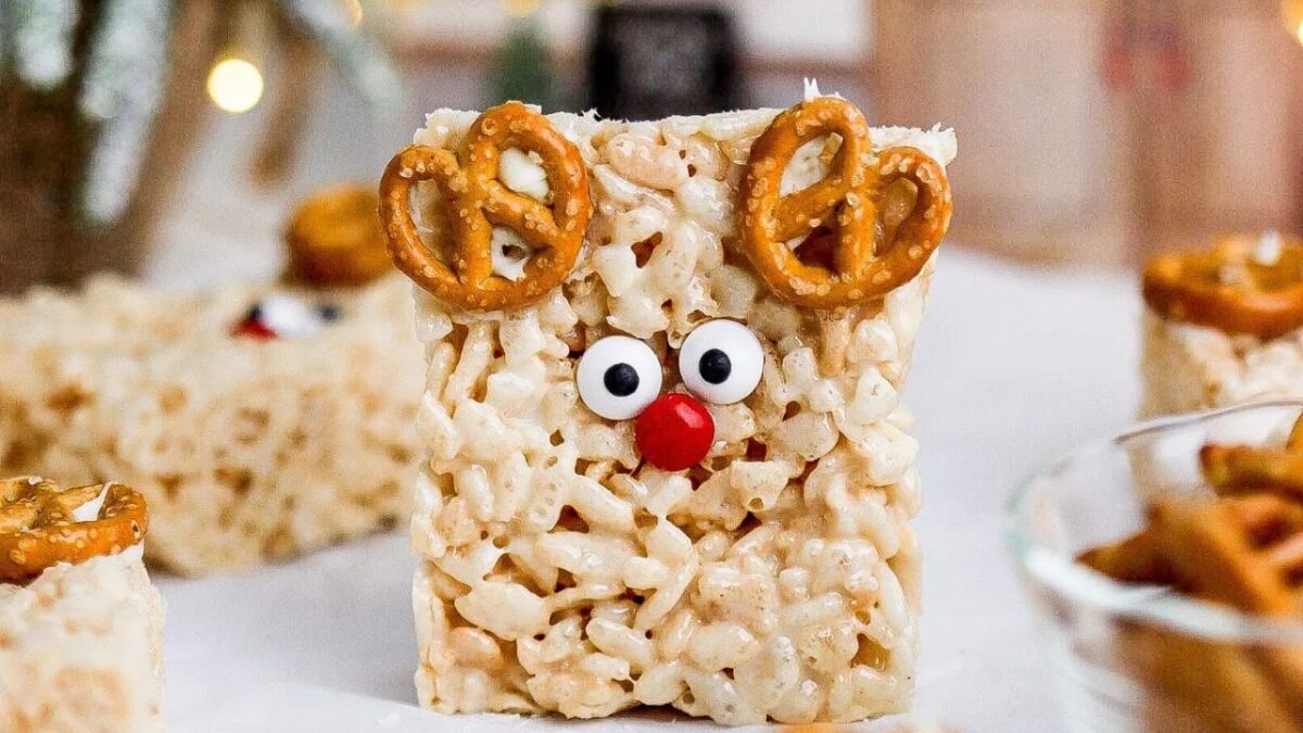 Reindeer Rice Krispie Treats (Easy Christmas Recipe)