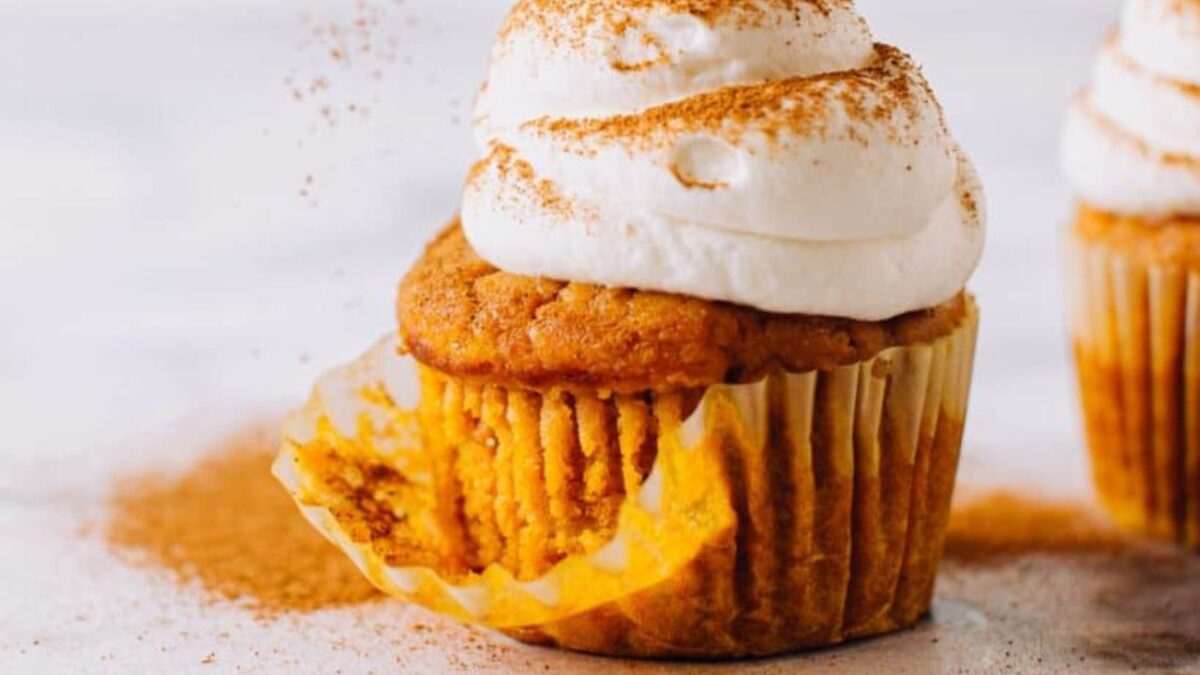 Sweet Potato Cupcakes with Toasted Marshmallow Frosting