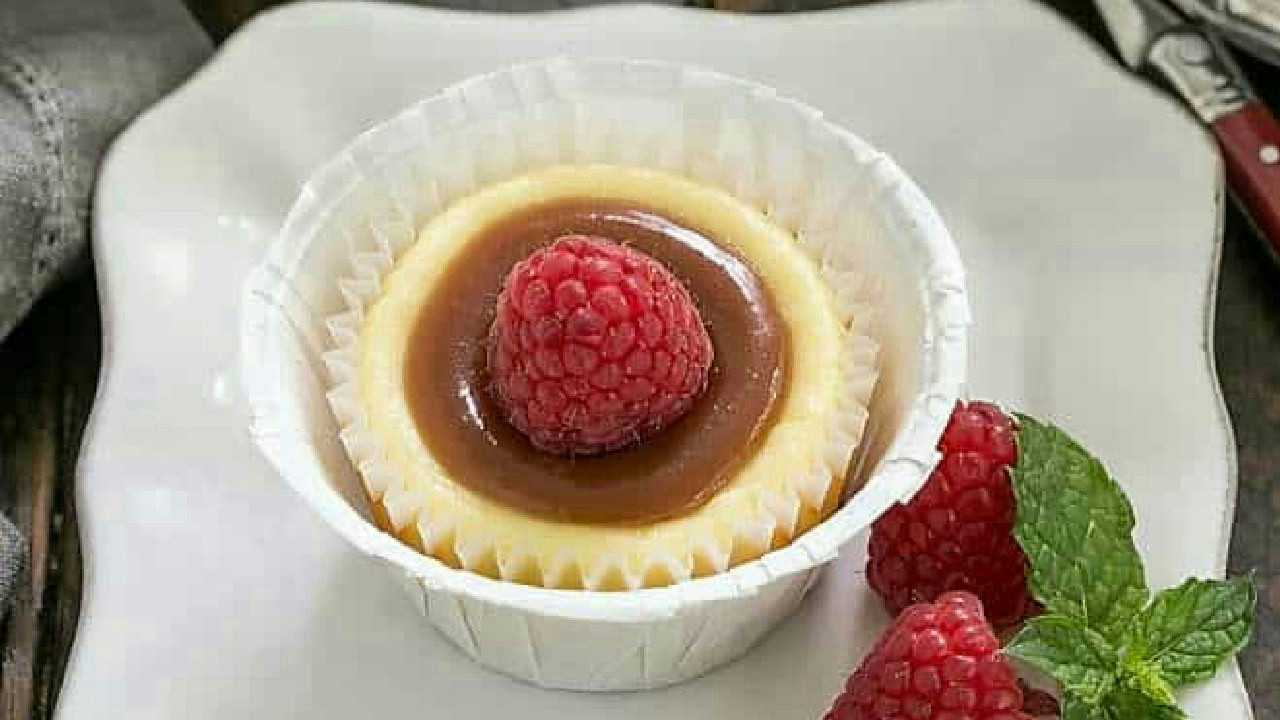 Caramel Topped Mini Cheesecakes