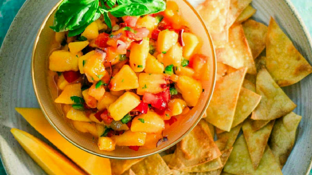 Homemade Peach and Mango Salsa
