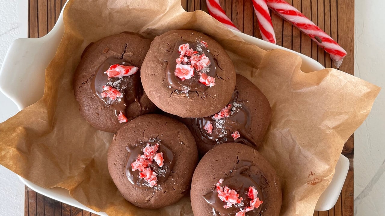 5 Ingredient Nutella Candy Cane Cookies