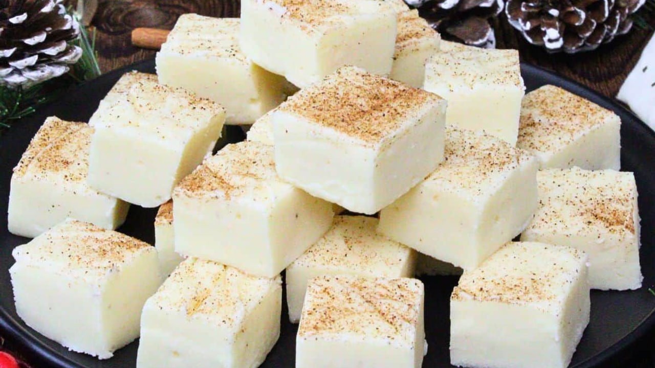 Eggnog Fudge (Easy Microwave Recipe)
