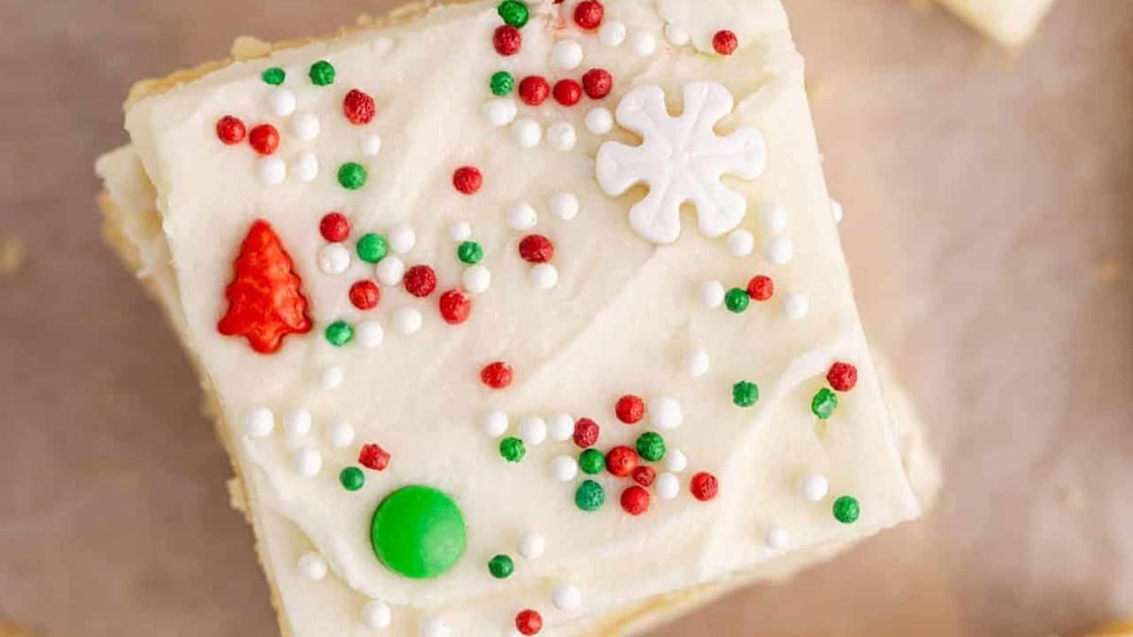 Frosted Sugar Cookie Bars