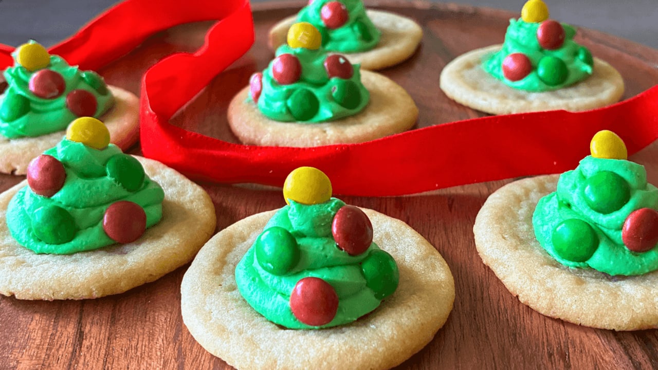 Little Frosted Tree Cookies