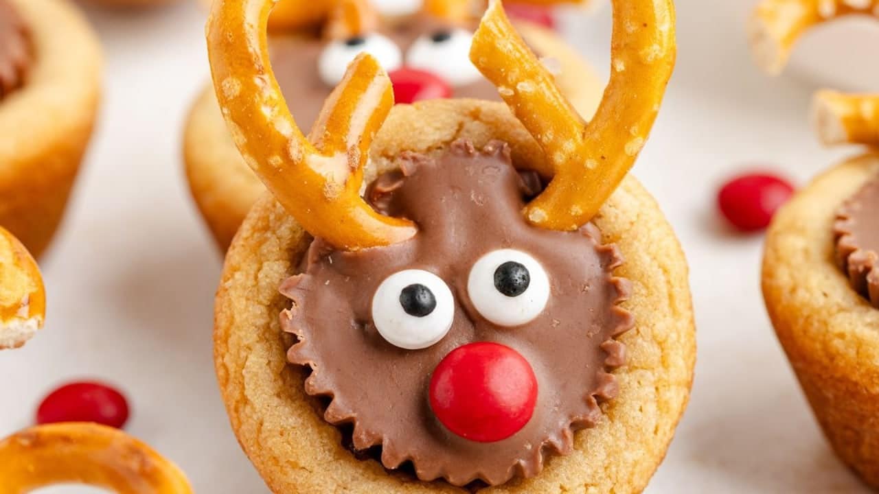 Peanut Butter Cup Reindeer Cookies