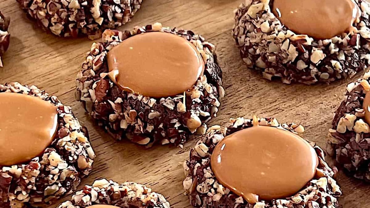 Turtle Thumbprint Cookies